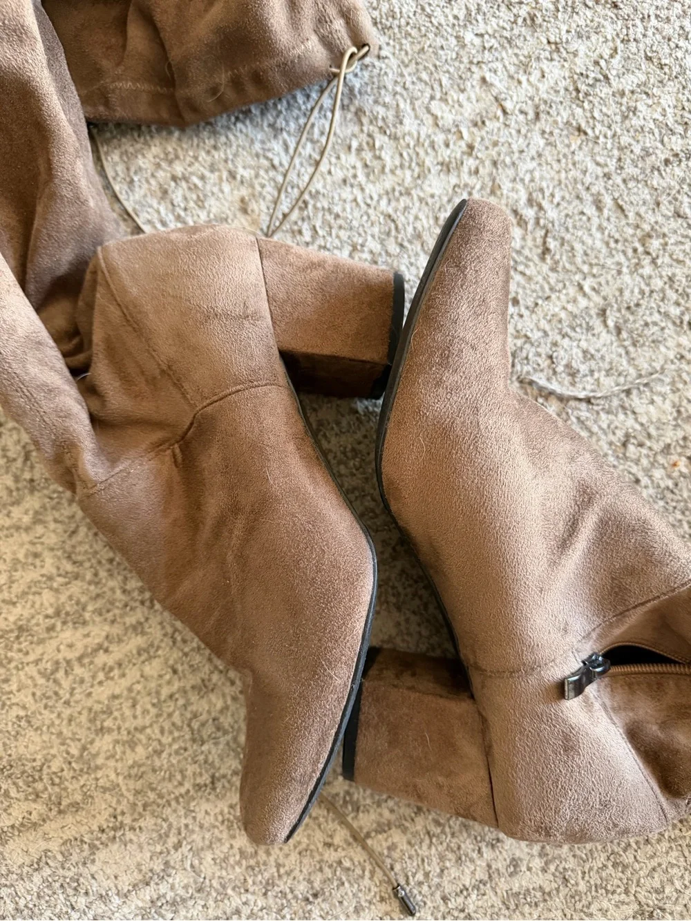 Catherine Malandrino Taupe Faux Suede Over Knee Boots Size 8